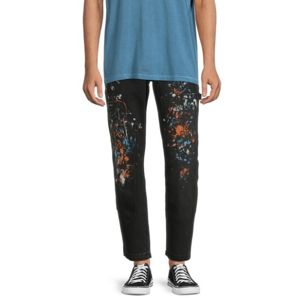 No Boundaries Men’s Paint Splatter Carpenter Pants- Men’s 36X30